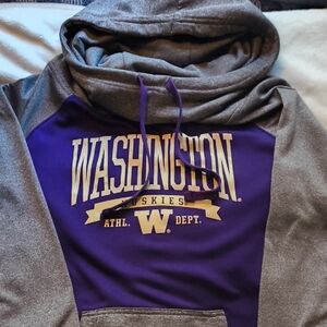 Champion Purple and Gray Cowl-style Drawstring Fleece Hoodie